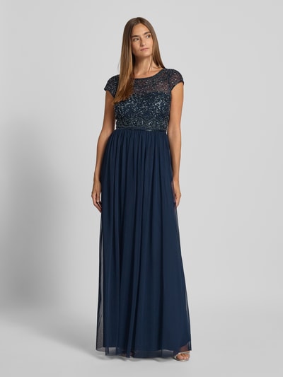 Christian Berg Cocktail Regular Fit Abendkleid mit Perlen-Stitching Dunkelblau 4