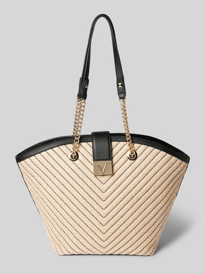 VALENTINO BAGS Torba shopper z fakturowanym wzorem model ‘TRIBECA’ Czarny 1