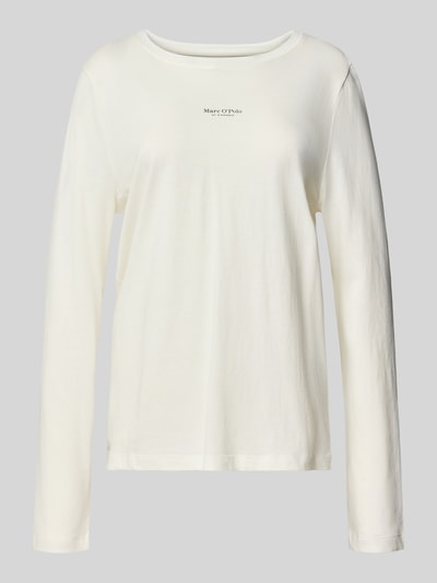 Produktfoto, Regular Fit Pyjama-Oberteil aus reiner Baumwolle von Marc O'Polo, Damen Pyjama, weiß, lange Ärmel, glatte Struktur