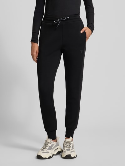 Guess Activewear Slim fit sweatpants met elastische band, model 'ALLIE SCUBA' Zwart - 4
