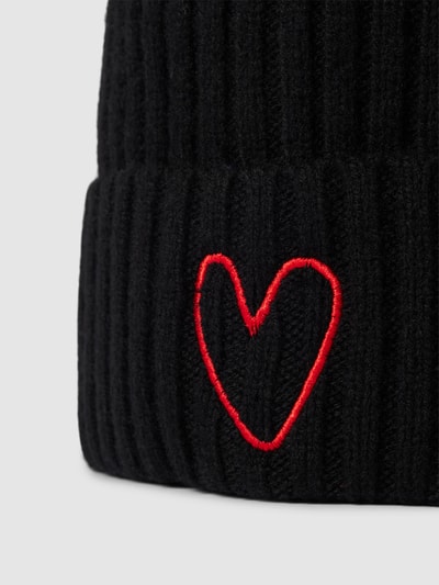 Jake*s Casual Beanie mit Motiv-Stitching Black 2