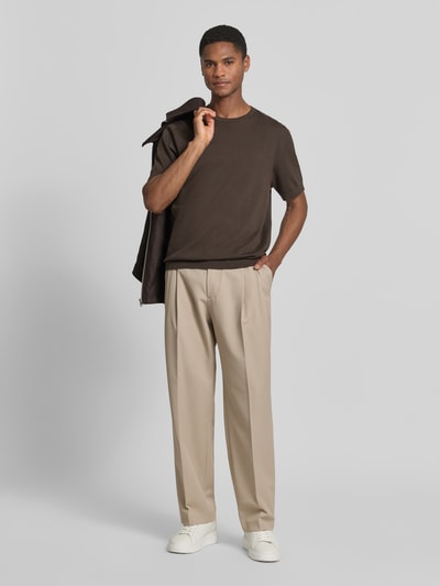 MCNEAL Stoffhose mit Bügelfalten und Eingrifftaschen Beige 1