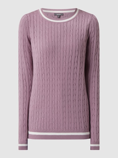 Montego Pullover met kabelmotief Mauve - 2