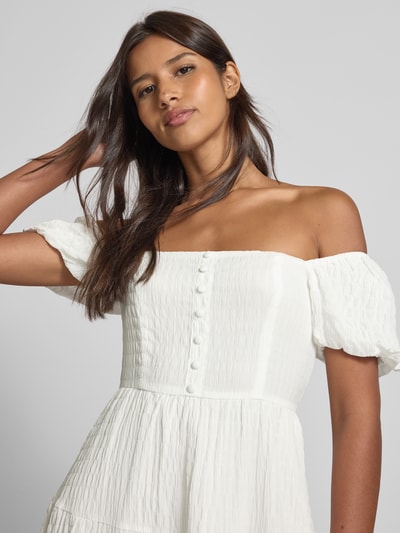 Apricot Midikleid in Crinkle-Optik Offwhite 3