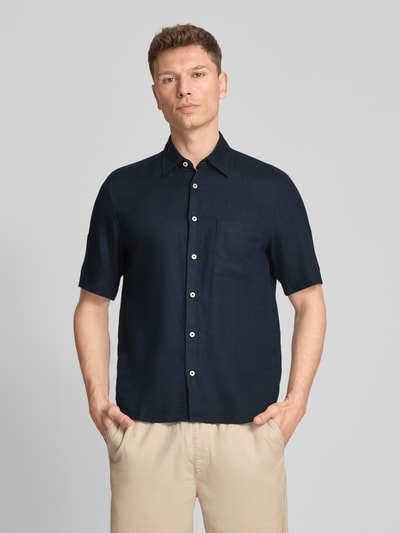 Marc O'Polo Regular Fit Freizeithemd aus reinem Leinen Dunkelblau 4
