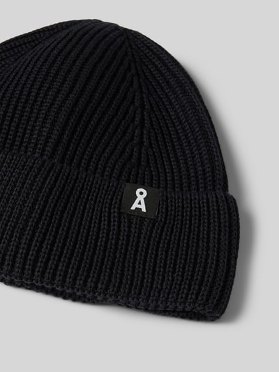 Armedangels Czapka beanie z detalem z logo model ‘NILDAAO’ Czarny 2