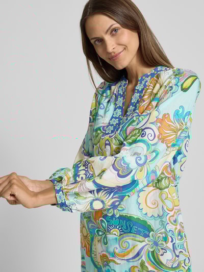 Emily Van den Bergh Knielanges Kleid mit Tunikakragen Blau 3