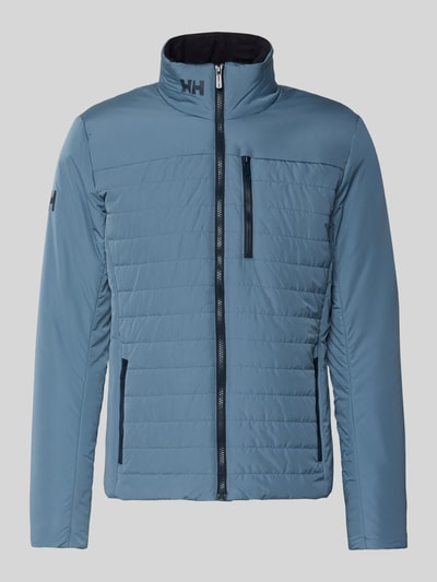 Productfoto, Regular Fit Jacke mit Stehkragen van Helly Hansen in blauw met logoprint, napoleonzak, steekzakken met ritssluiting, maat M, regular fit