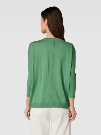 Saint Tropez Cardigan met extra brede schouders, model 'Mila' Groen - 5