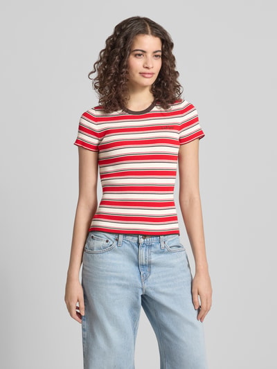 LeGer T-shirt z haftowanym logo model 'Danielle' Jasnoczerwony 4