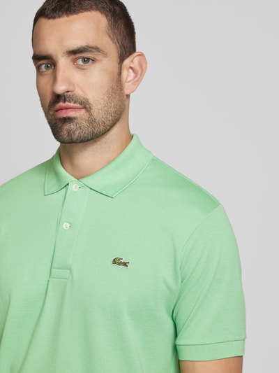 Lacoste Koszulka polo o kroju classic fit z aplikacją z logo Jabłkowozielony 3