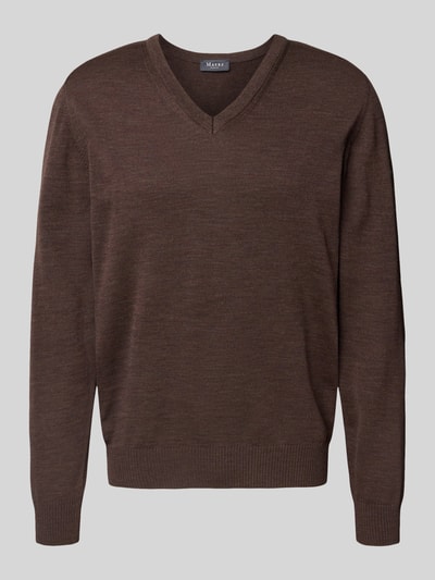 MAERZ Muenchen Gebreide pullover van merinowol Middenbruin - 2