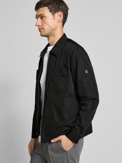 HUGO Regular fit jack met opstaande kraag, model 'EVALOM' Zwart - 3