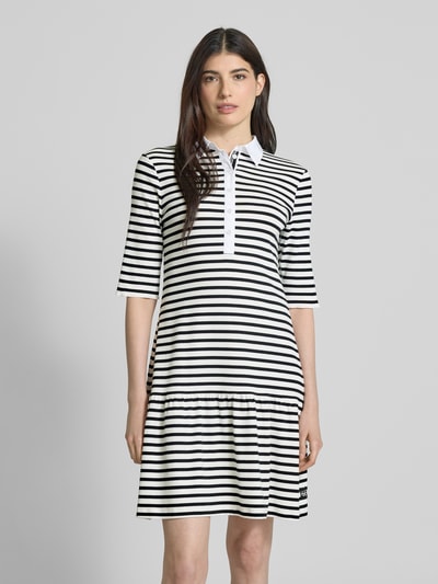 Marc Cain Knielanges Polokleid mit Knopfleiste Weiss 4