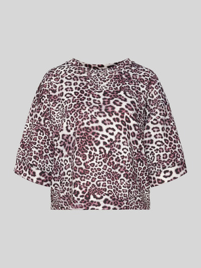 Produktfoto, Relaxed Fit T-Shirt aus Viskose-Mix mit Allover-Animal-Print von Marc Cain, elastisch, dames, ronde hals, korte mouw