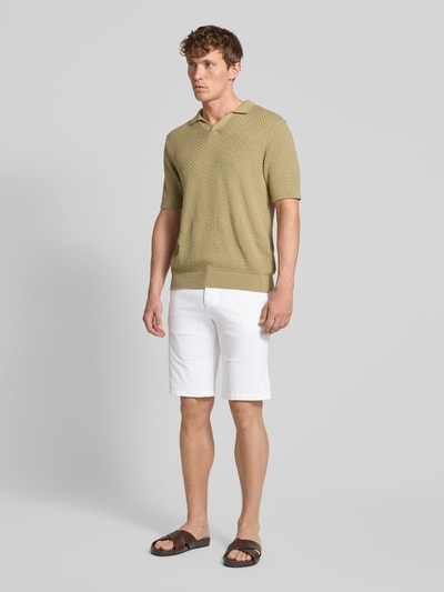 Tom Tailor Slim Fit Chinoshorts aus Baumwoll-Mix Weiss 1