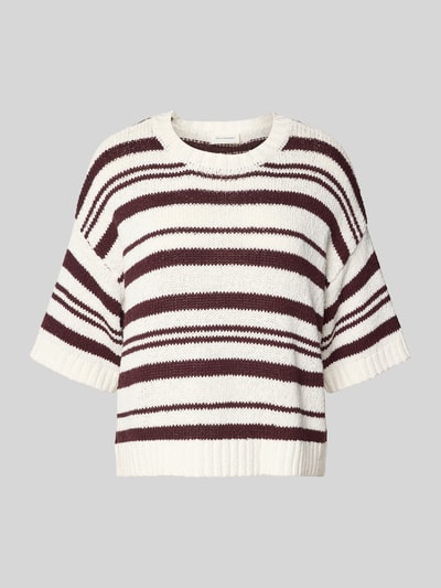 MSCH Copenhagen Strickpullover mit 1/2-Arm Modell 'Hannalie' Bordeaux 2