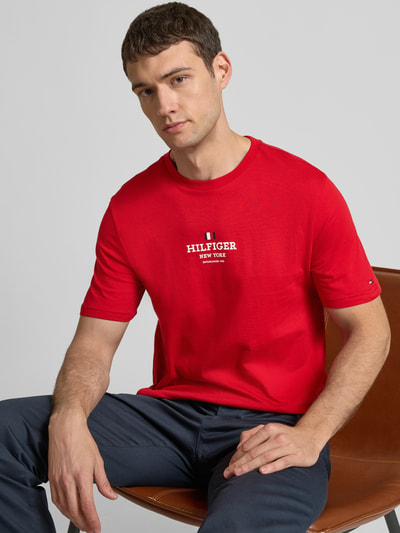 Tommy Hilfiger T-Shirt mit Label-Print Rot 3