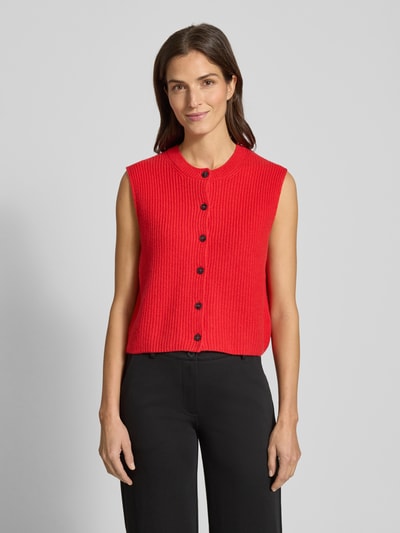 Marc O'Polo Regular Fit Strickweste aus Woll-Mix Hellrot 4
