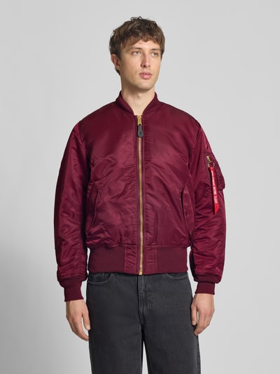Alpha Industries Bomberka w kroju regular fit ze stójką Model 'Heritage' Ciemnoczerwony 4