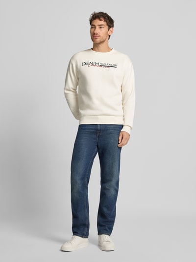 Tom Tailor Denim Regular fit sweatshirt van katoenmix Offwhite - 1