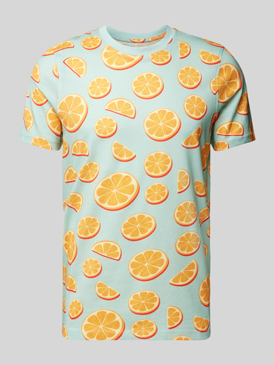 MCNEAL T-shirt we wzory na całej powierzchni Neonowy pomarańczowy 2