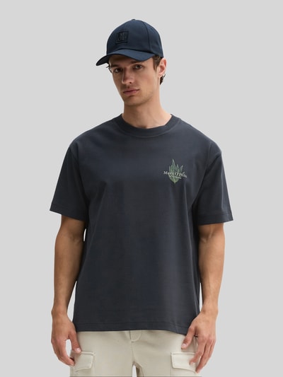 Marc O'Polo Loose Fit T-Shirt aus reiner Baumwolle mit Rücken-Motiv-Print Marine 4