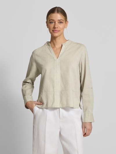 OPUS regular fit blouse met V-hals model 'Feleen' Lichtgroen - 4