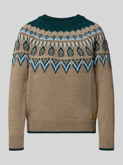 Dale of Norway Sweter z wełny z norweskim wzorem model ‘SULA’ Camel 2