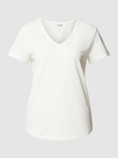 mbyM T-shirt met V-hals, model 'Luvanna' Offwhite - 2