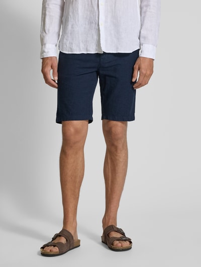 Lindbergh Bermuda met steekzakken opzij en strikceintuur Donkerblauw - 4