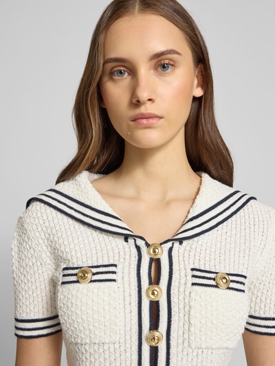 Self-Portrait Strickjacke mit Knopfleiste Weiss 3