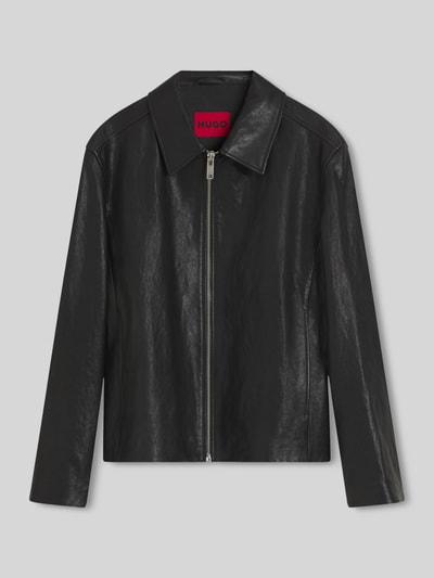 HUGO Regular Fit Lederjacke aus echtem Lammleder Modell 'Liro' Black 2