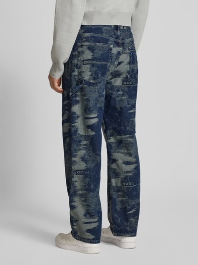 Hugo Blue Regular fit baggy jeans van puur katoen, model 'CARPENTER' Donkerblauw - 5