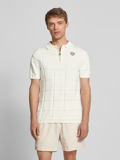 SERGIO TACCHINI Slim Fit Poloshirt mit Strukturmuster Modell 'LORENZO' Offwhite 4