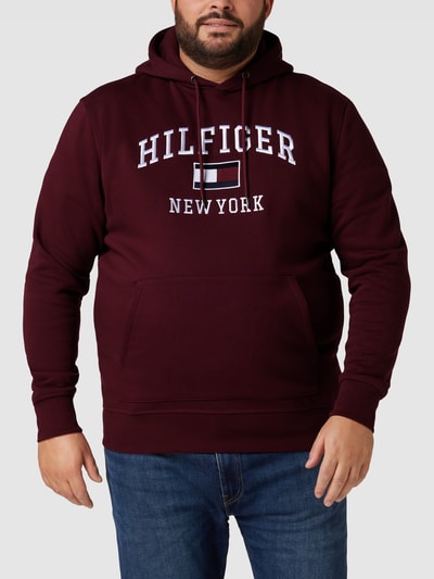 Tommy Hilfiger Big & Tall Hoodie met labelstitching Bordeaux - 4