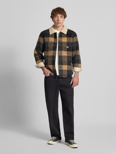 Tommy Jeans Oversized overhemdjack met teddyfleece  Zwart - 1