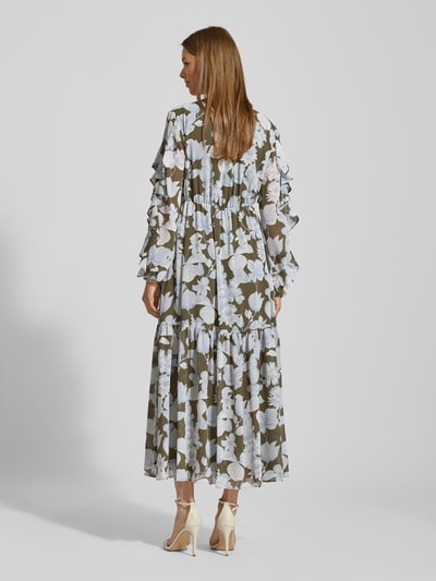 s.Oliver BLACK LABEL Regular fit maxi-jurk met elastische taille Olijfgroen - 5