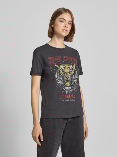 Noisy May Relaxed fit T-shirt van puur katoen, model 'Brandy' Antraciet - 4