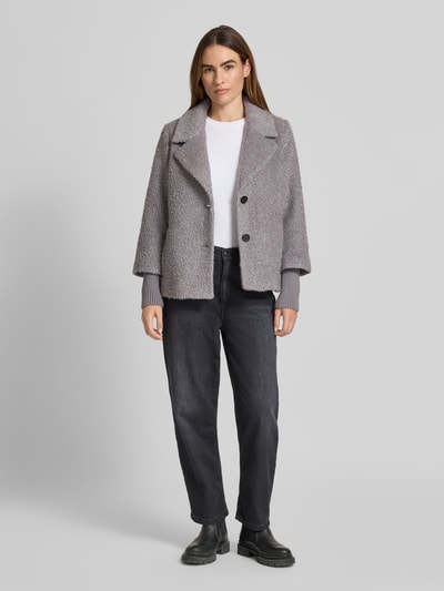 COMMA Teddyjacke mit Woll-Anteil und Reverskragen Mittelgrau 1