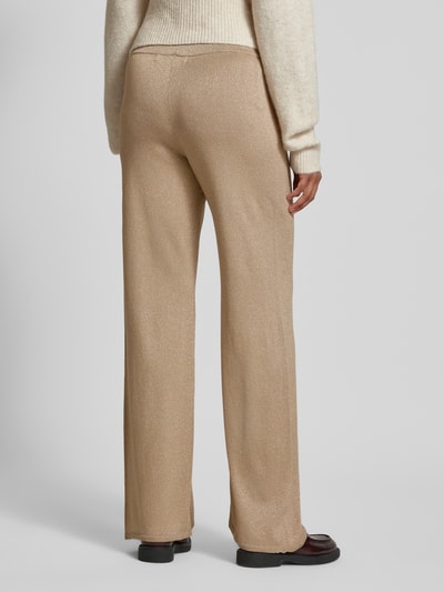 Vero Moda Wide leg gebreide broek met elastische band, model 'NALINA' Taupe - 5