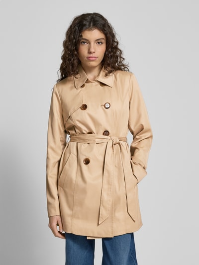 Only Regular Fit Trenchcoat mit Kentkragen Modell 'VALERIE' Beige 4