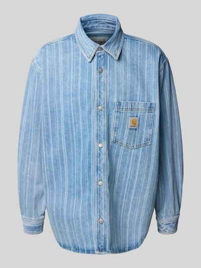 Carhartt Work In Progress Relaxed fit jeansoverhemd met borstzak, model 'Rylan' Jeansblauw - 2