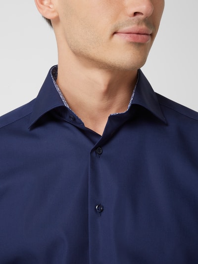 Eterna Regular fit zakelijk overhemd van popeline  Marineblauw - 3