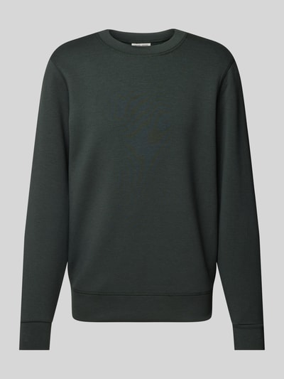 Casual Friday Sweatshirt met ribboorden, model 'Sebastian' Donkergroen - 2