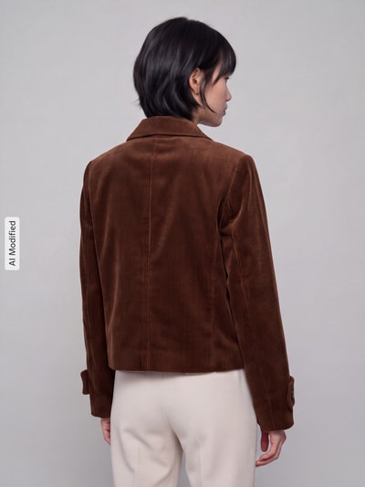 ONLY Regular Fit Kurzmantel aus reiner Baumwolle Modell 'FREJA' Schoko 5