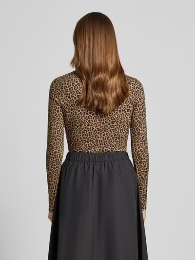 Marc Cain Shirt met lange mouwen en opstaande kraag Camel - 5