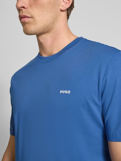 HUGO T-Shirt mit Label-Print Modell 'Dero' Dunkelblau 3