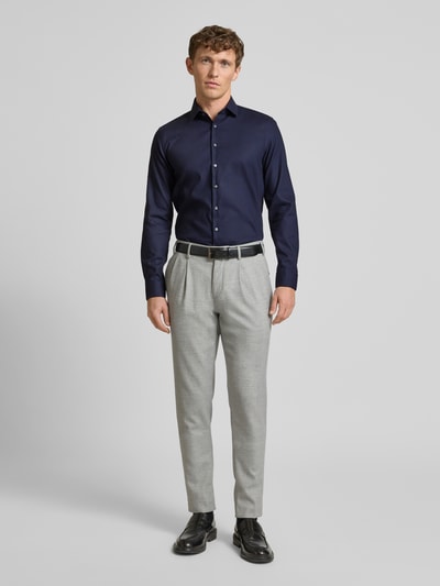 CK Calvin Klein Slim Fit Business-Hemd mit Knopfleiste Modell 'Bari' Marine 1