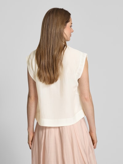 Copenhagen Muse Blouse met kapmouwen en blinde knoopsluiting, model 'MOLLY' Offwhite - 5